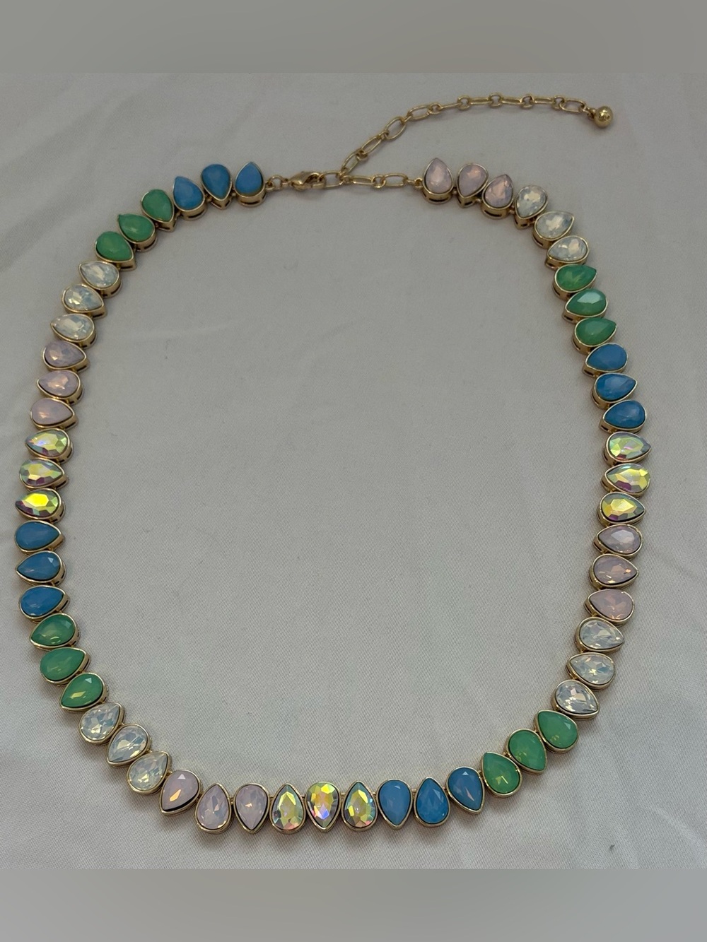 CHICO'S MULTI PASTEL TEARDROP TENNIS NECKLACE NEW NWOT STYLE : 570408648